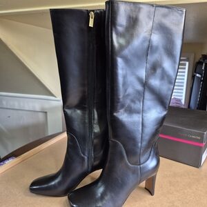 Vince Camuto Black Leather Heeled Boots